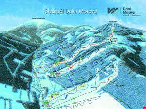 Mapa lyžařského areálu Dolní Morava